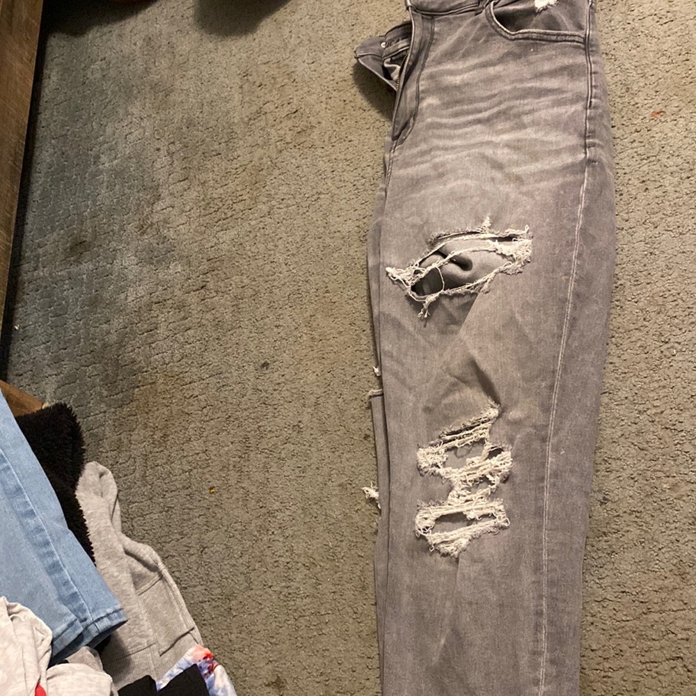 Grey ripped jeans